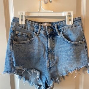 ZARA light wash jean shorts